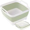 Collapsible Dish Basin & Sink Tub With Drain Plug – 2.4 Gal Baby Bottle Wash Basin, Bottle Washing Bin For RV, Camping, Kitchen | Collapsible Water