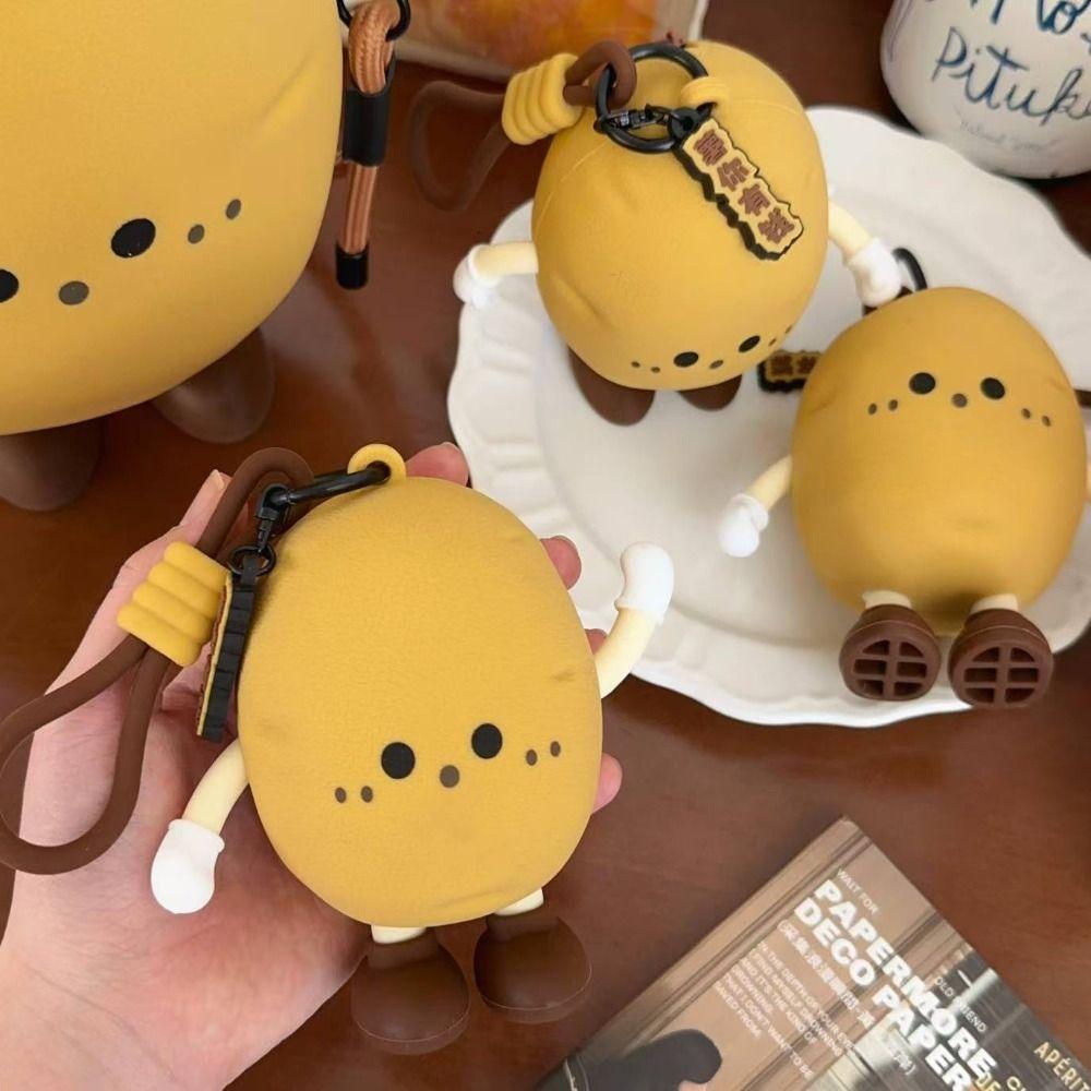 Funny Portable Potato Phone Bag with Zipper Creative Vegetable Coin Purse Crossbody Bag Kawaii Mini Earphone Bag Jewelry