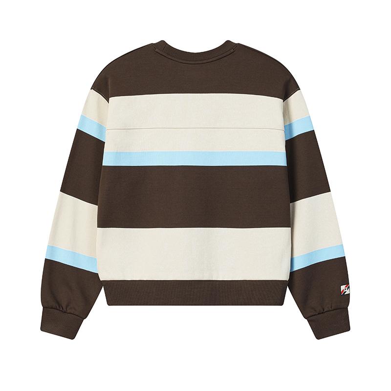 Fila Original Simple Fashion Retro Sports Casual Trendy Striped Comfortable Versatile Round Neck Pullover Sweatshirt Women Sweatshirt F11W619206FDB
