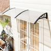 Front Door Canopy Outdoor Awning Aluminium Rigid Plastic Polycarbonate Rain Shelter UV Water Rain Resistant 75 X 195 Cm White