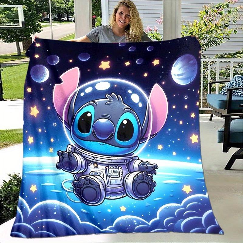 1pc Stitch Printing Blanket - Soft, All-Season Throw for Office Blanket, Personalized Gift with Adorable Cartoon Design