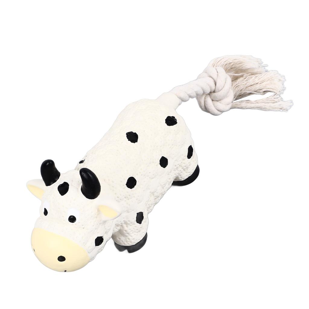 Latex Dog Toy Squeaky Soft Interactive Unique Shape Puppy Chewing Toy for Indoor Small Medium Dogs Cow