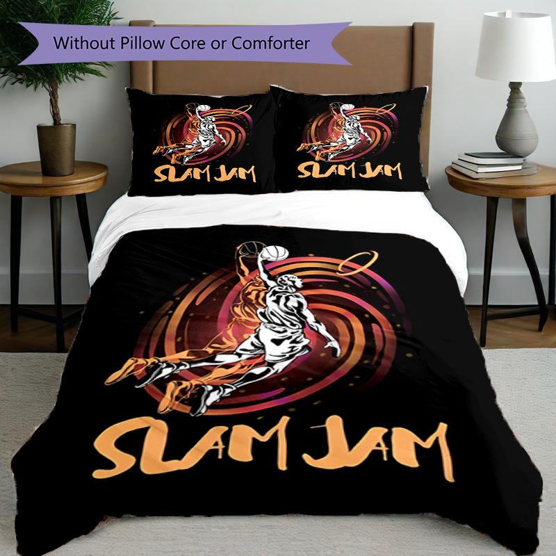 3pcs Duvet Cover Set (1*Duvet Cover + 2*Pillowcase, Without Core), SLAM DUNK Print Bedding Set, Bedroom Decor, All‑Season, Birthday Gift