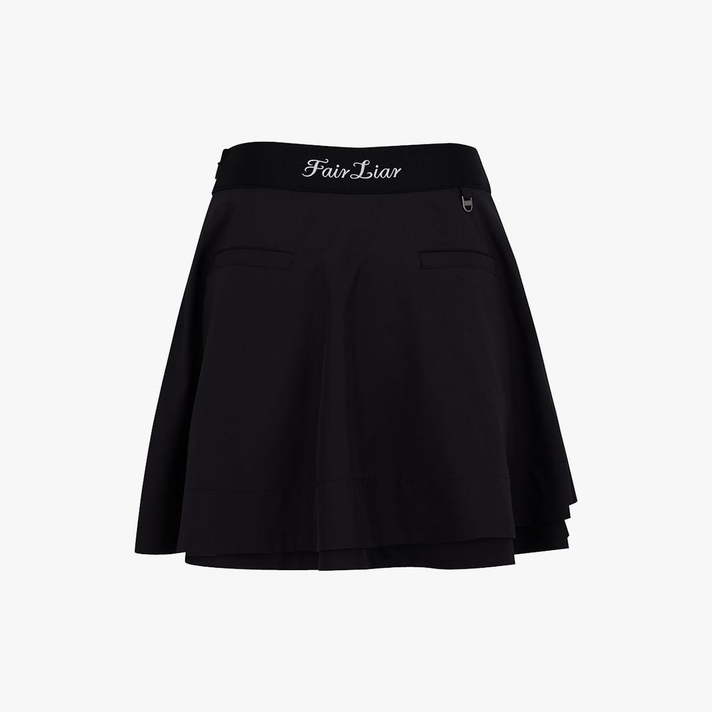 FAIRLIAR GOLF Double Layer Flare Skirt (Black)