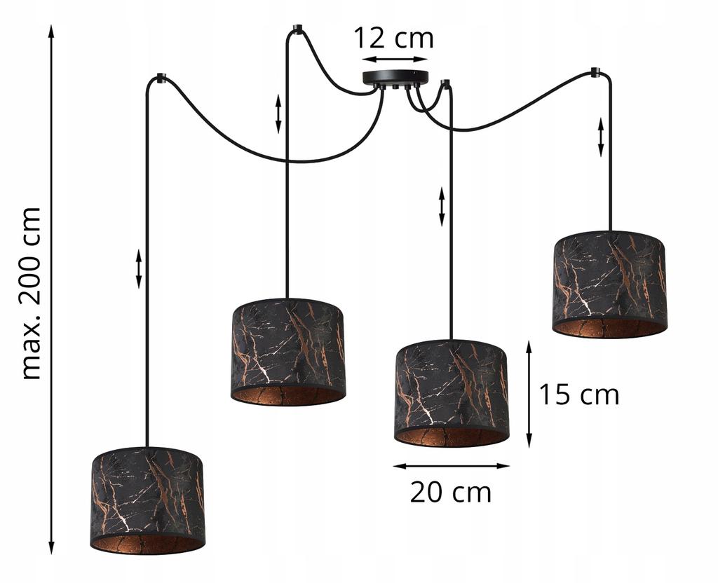 Ceiling Hanging Lamp, Spider Pattern Lampshade, Copper