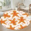 Gingerbread Man Round Office Rug Perfect for Decorate Room Entryway Playrooms Foyer Anti-slip Round Rug Office Home Decor