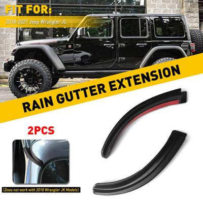 Für Jeep Wrangler JK 2 Stück Auto Wasser Regenrinne Verlängerungszubehör Tropfschutz Ableitung ABS Kanal Ableiter V6W2
