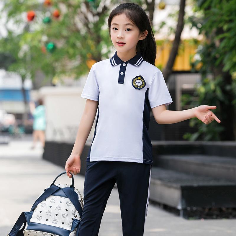 2020 Summer Cotton Parent-Child Sportswear Set: Short Sleeve Casual School Uniform