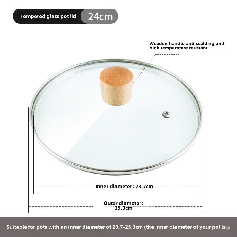 Universal Tempered Glass Pot Lid, Transparent, Heat Resistant, Fits 14-34cm Cookware