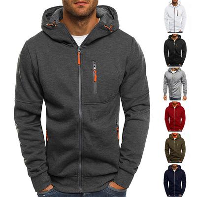  Men's Fall And Winter Sweatshirt Sports Fitness Casual Jacquard Sweatshirt Cardigan Hooded Jacket Hooded Sweatshirt
