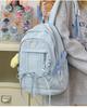 Korean Style Women's Casual Nylon Backpack - Cute, Large Capacity, Solid Color, Fresh Design, Small Laptop Compatible