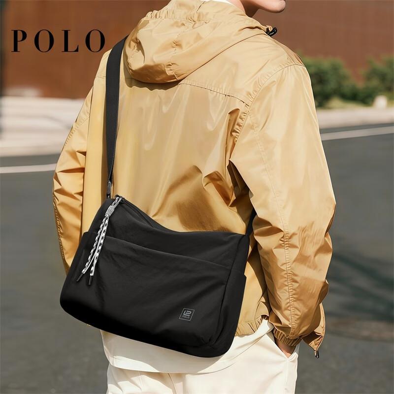 Polo Men's Lightweight Single Shoulder Crossbody Bag, Unisex Sports Sling Bag, Outdoor Cycling Bag, 12.9-inch iPad and Phone Bag