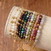 Festive Gifts Multicolor Faceted Stone Beaded Bracelet Set Delicate Fashion Jewelry for Women Daily Wear Simple Versatile Accessory