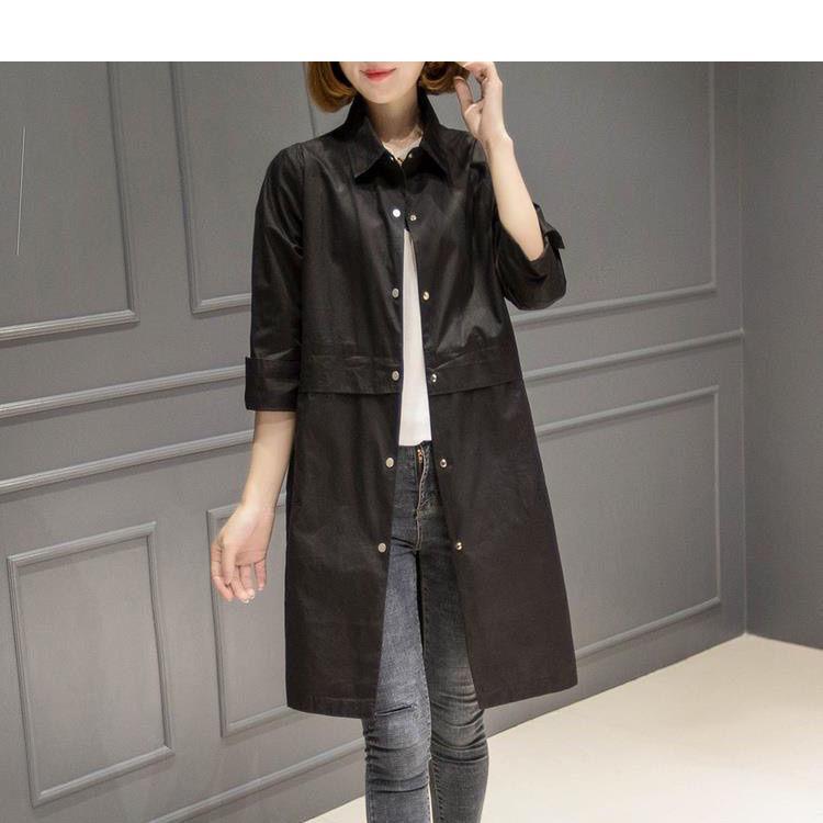 

Autumn 2025 Women s Casual Mid-Length Trench Coat - New Loose Fit, Versatile Petite Fashion Outerwear. L 50kg-57.5kg
