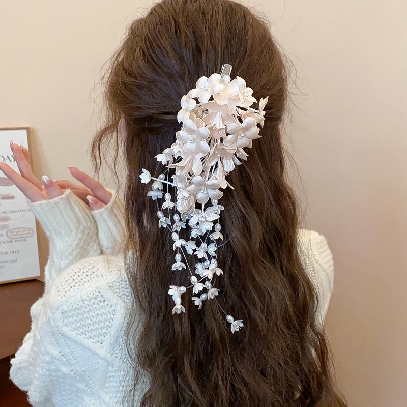 Rote Spinnenlilie Acryl Haarspange: Retro chinesischer Stil Haarschmuck