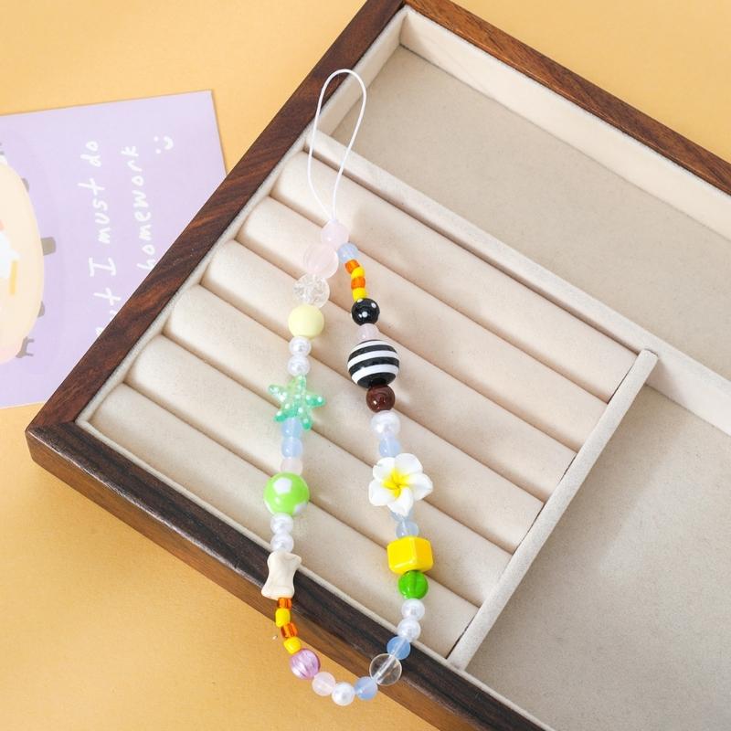 Decorative Elegant Phone Strap Multipurpose Mobile Decoration Trendsetting Beaded Phone Cord for Smartphones Travel Use