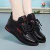 Fashion Women Spring Autumn Sports Casual Shoe Lightweight Non-slip Waterproof Comfort Round Head Soft Leather Walking Sneakers