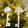 Charms Wooden Snow Foam Elegant Christmas Tree Decoration Party Supplies Ornaments Hanging Pendants