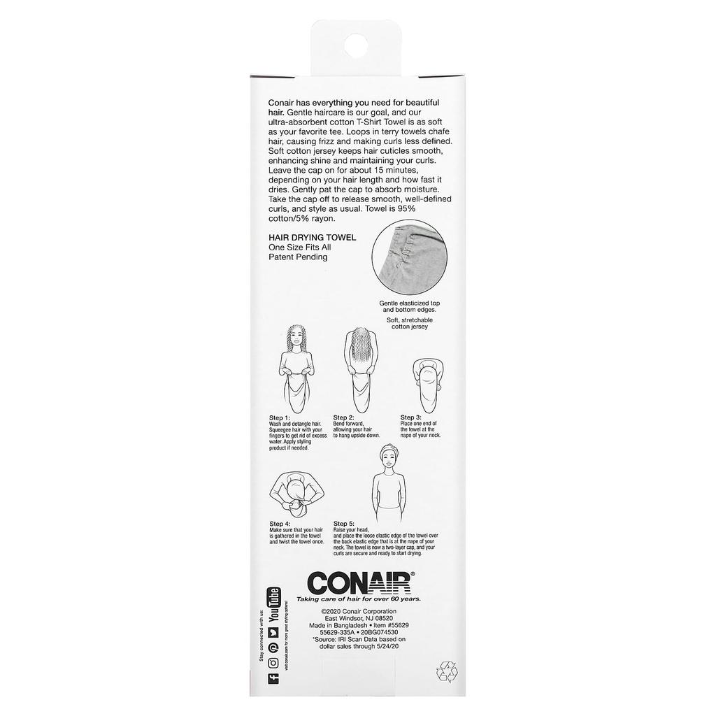 Conair Twist and Wrap Cotton Towel, 1 Towel
