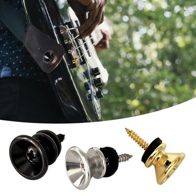 10 Piezas Botones de Cierre de Correa de Guitarra Pasador de Extremo Cierres de Correa de Seguridad para Acústicas Ukeleles Bajos Banjos Fácil de Instalar