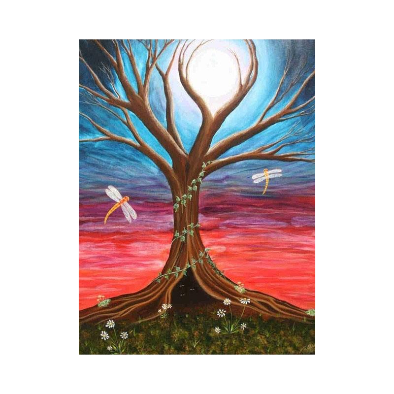 Diamond Painting Tree Landscape Full Circle Landscape Picture Rhinestone Mosaic Floral Home Decor