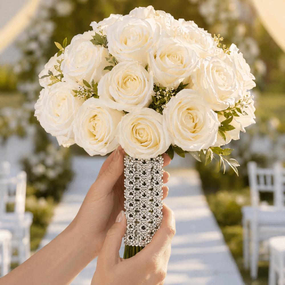 10 Yards Length Diamond Mesh Ribbon Silver Color Diamond Warp Ribbon Baby Shower