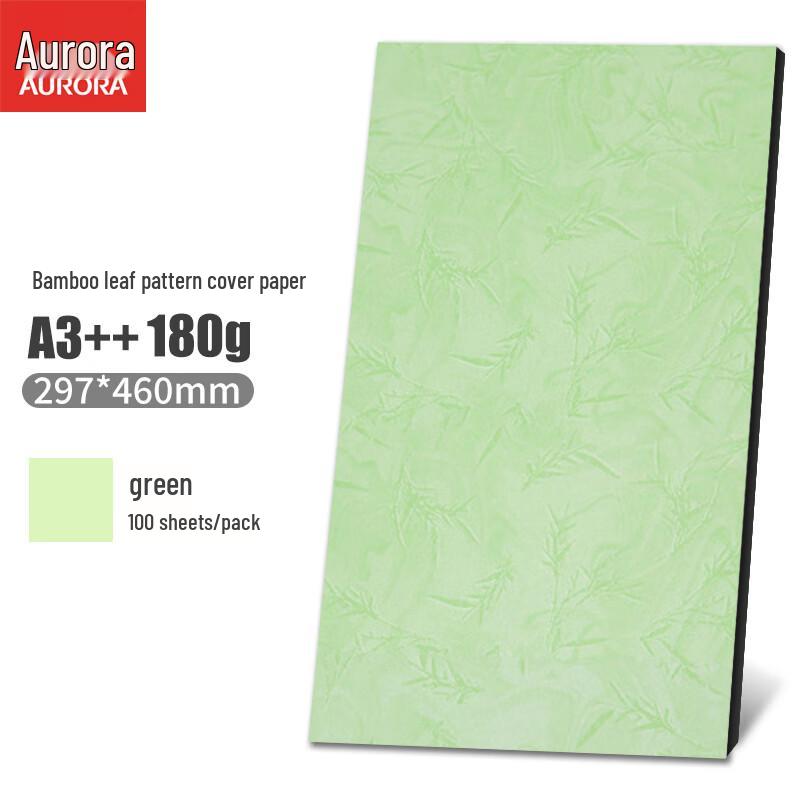 Aurora 180g A3++ Bamboo Leaf Texture Document Cover Paper (100 Sheets) CN Plug (adapter Included)