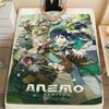 1PC Genshin Impact Print FlAannel Blanket, High Quality Comfortable for All Seasons, Home Decor, Warmth and Comfort