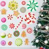Christmas Wall Candy Cane and Gingerbread Candy Christmas Removable Wallpaper for Home Living Wall Paper Stickers, Pattern, Stylish, Colorful, Round,