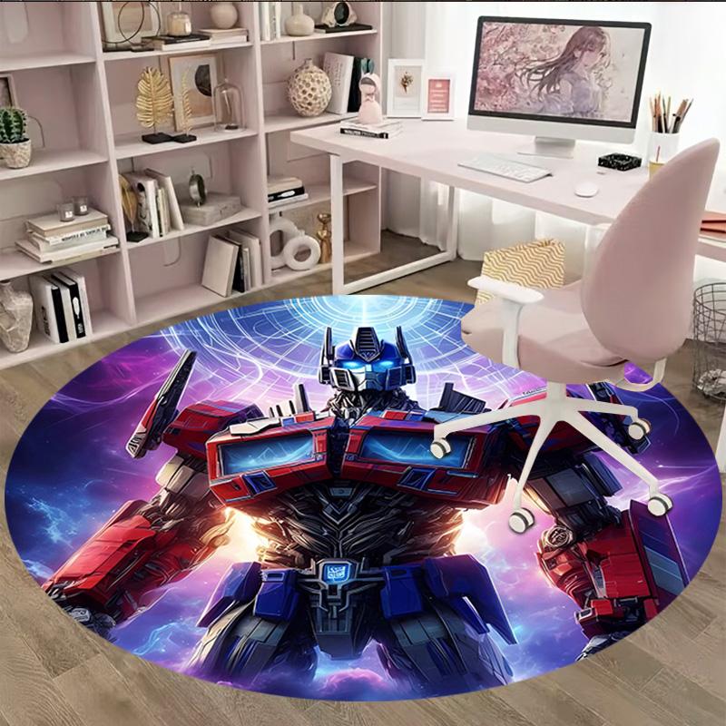1pc Transformers2 Print Round Carpet Chair Round Carpet Suitable for Bedroom Living Room Home Decorative Carpet