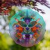 Turtle Floral Wind Chime 10 Inch Metal Outdoor Decor for Garden Balcony Vibrant Blue Green Orange Purple Hanging Ornament with 360 Swivel Hook