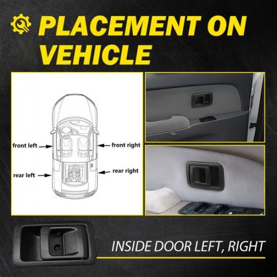 Pair LH & RH Interior Handle Door Brown for 01-04 Tacoma/96-02 4Runner Black