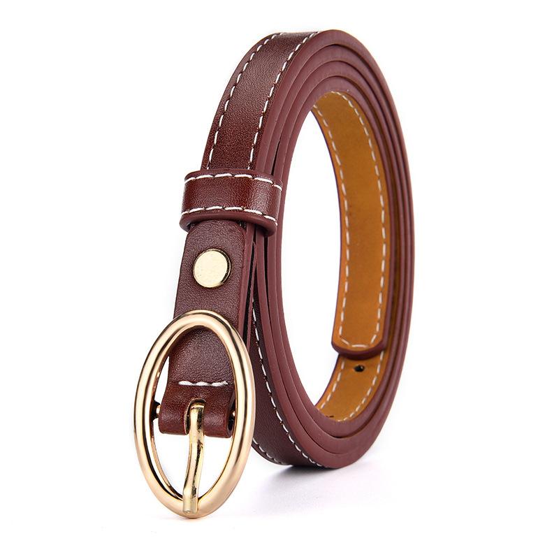 Thin Belt Women'S Design Sense Decorative Oval Pin Buckle Retro Thin Jeans Small Belt