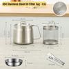 2/1.5L Oil Filter Fry Basket Oil Storage Can Pot Stainless Steel with Basket and Lid Deep Fryer Multifunctional Deep Frying Pot
