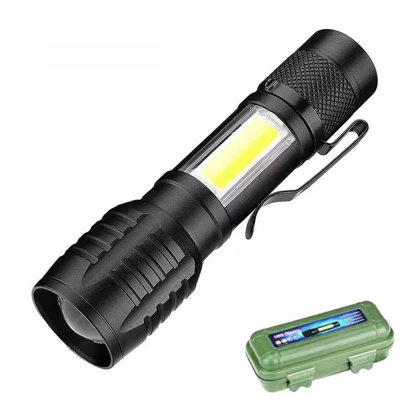 "Rechargeable Mini LED Flashlight with Strong Beam, Portable Side Light for Outdoor and Home Use"