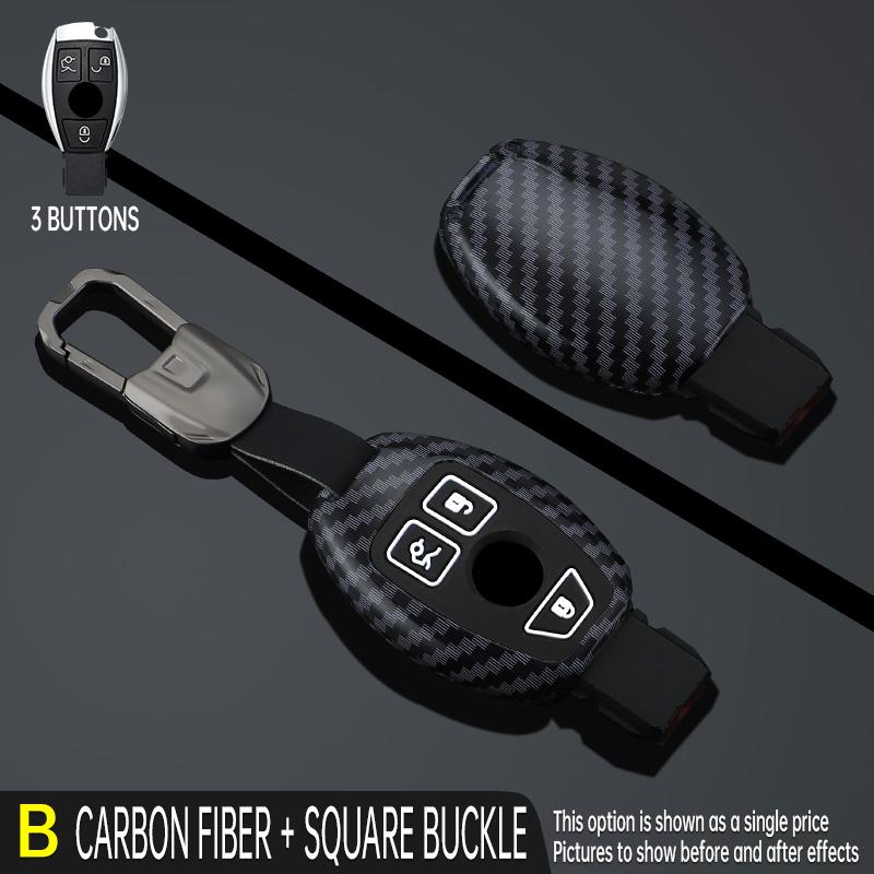 Suitable Abs Carbon Fiber Car Key Case Cover For Mercedes Benz A B C Class Gls Gla Glk Glc Cls Cla Amg W204 W205 W212 W463 W176