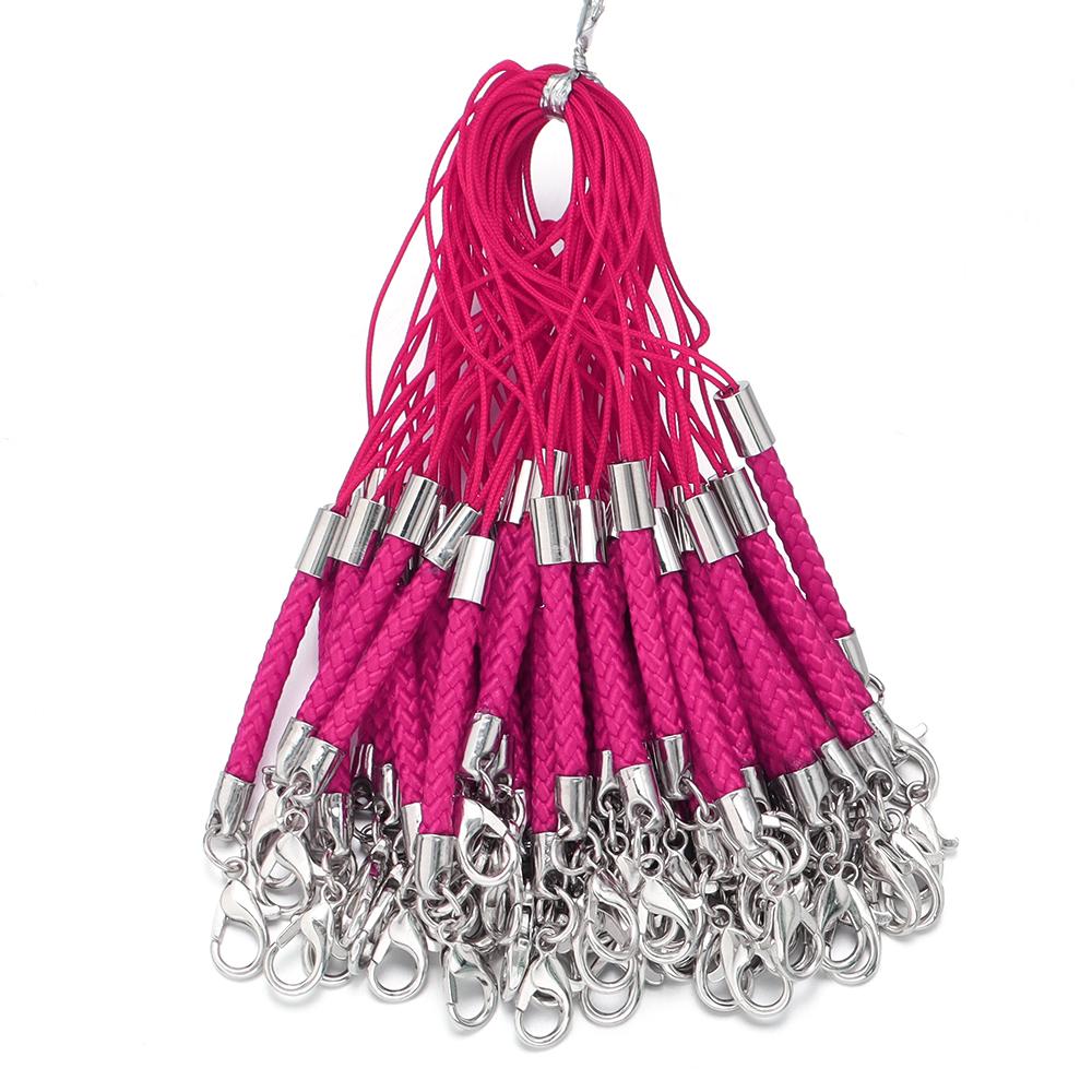 10pcs/lot 9cm Multi Colors Braided Mobile Phone Lanyard With Lobster Clasp String Cord Anti Loss Metal Hook Phone Case Pendant