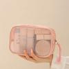 Casual Mesh Cosmetic Bag Hand-Held with Zipper Women Pure Color Makeup Bags Multipurpose Portable Mesh Toiletry Wash Bags