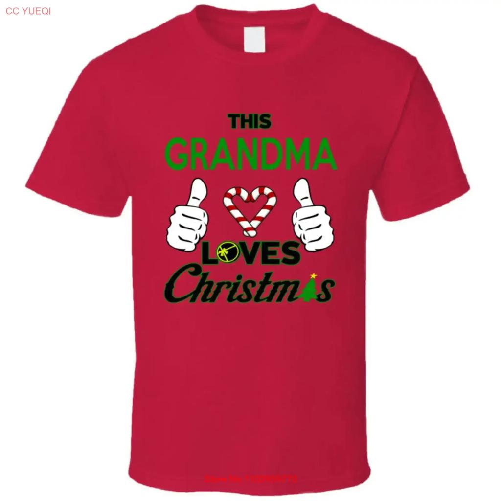 This Grandma Loves Christmas T Shirt Trendy Holiday Festive vintage Washed Casual Soft designer clothes streetwear Comfortable