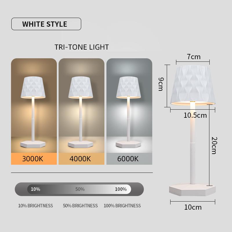 

Новая светодиодная настольная лампа с сенсорным управлением, 3 цвета, настольный ночник, перезаряжаемая прикроватная лампа, креативный декор для бара и ужина, окружающее освещение белый