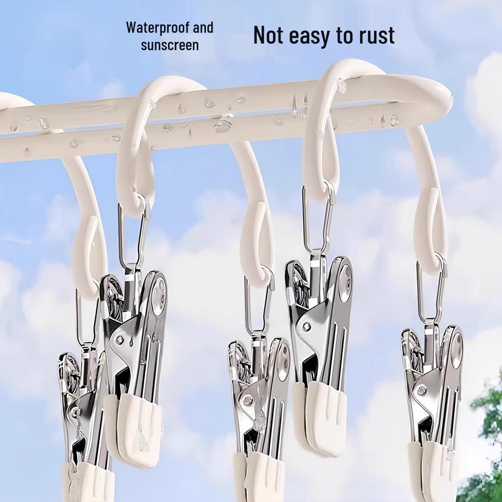 24-Clip Multi-functional Drying Rack: Windproof Hanger for Underwear, Socks, and Baby Clothes.