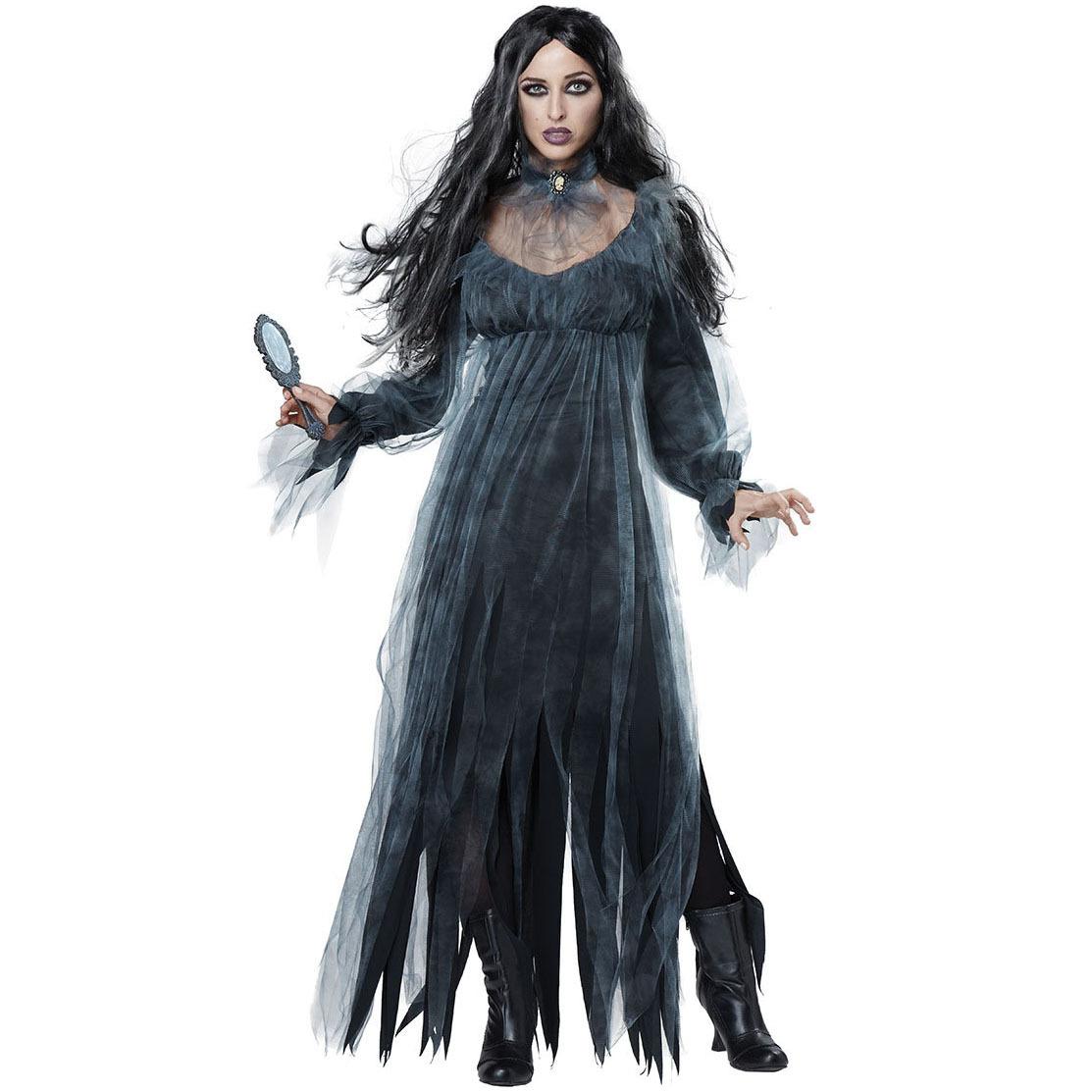 

Zombie ghost bridal costume, plus size, European and American Halloween, zombie stage, vampire devil costume S темно-сірий
