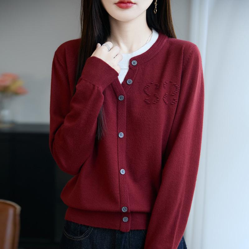25 Autumn/Winter Women's Knitwear: Andy Velvet Textured Two-Piece Cardigan Sweater, Korean Style