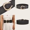 Fashion Gold Buckle Decoration Casual Wide Waist Belt For Womens Style