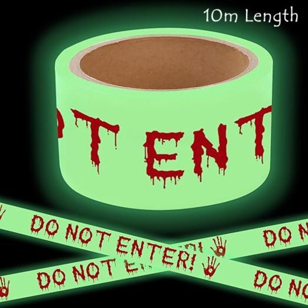 Glow In The Dark Halloween Caution Tape Scary Design Halloween Decoration Tape Halloween Party