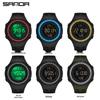 Sanda Youth Fashionable Waterproof Electronic Wristwatch for Men