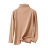 Women's Nano Fleece High Neck Ruffle Long Sleeve Warm T-shirt