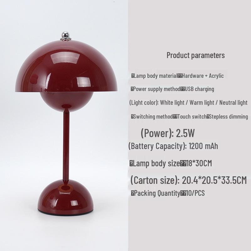 Danish Nordic Design Bedside Lamp with Wireless Charging