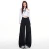 Spring Summer High Waist Relaxed Slim Straight Floor Wide Leg Denim Pants For Women Casual Pants Oversize Denim Trousers