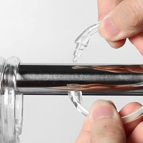 12 Pcs Plastic Shower Curtain Rings O Shape Clear Shower Curtain Hooks Easy Snap Closure Curtain Hooks for Bathroom Shower Curtain And Liner